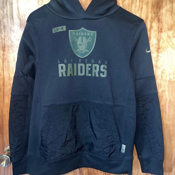 Boys Nike Black Dri-Fit Las Vegas Raiders Football Hoody Size Medium - Picture 1 of 11